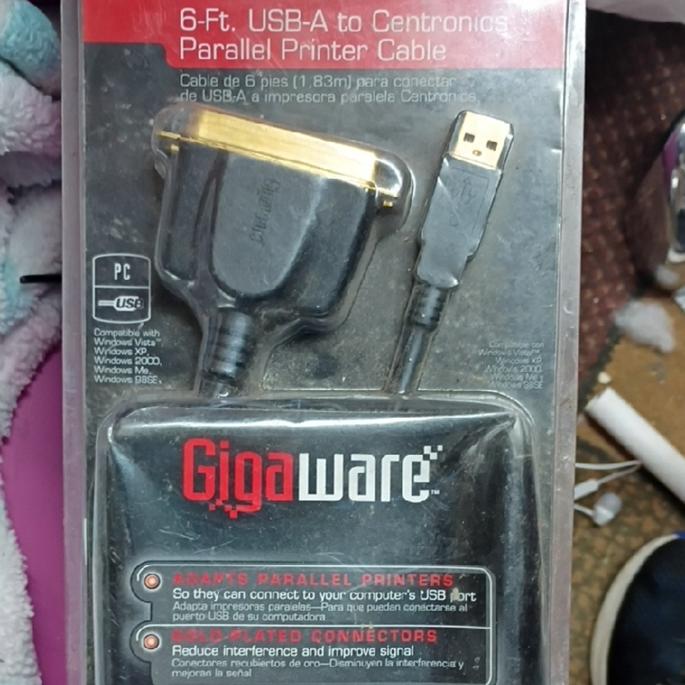 Gigaware 6-Ft USB-A to Centronics Printer Cable